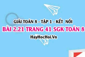 Giải bài 2.21 trang 41 Toán 8 Tập 1 SGK Kết nối tri thức